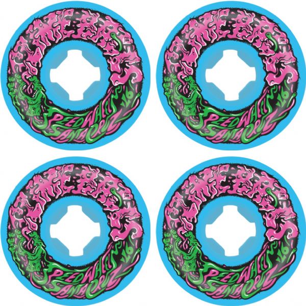 Santa Cruz Skateboards Slime Balls Vomit Mini II Blue / Pink / Green Skateboard Wheels - 53mm 97a (Set of 4)
