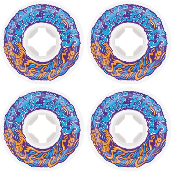 Santa Cruz Skateboards Slime Balls Vomit Mini II White / Blue / Orange Skateboard Wheels - 56mm 97a (Set of 4)