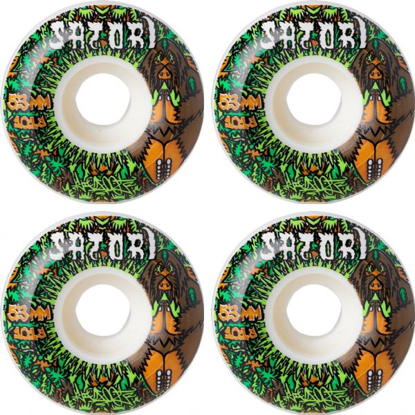 Satori Movement Bigfoot Conical White Skateboard Wheels - 53mm 101a (Set of 4)
