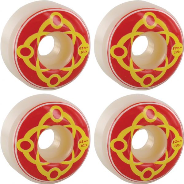 Satori Movement Big Link White / Red Skateboard Wheels - 52mm 101a (Set of 4)