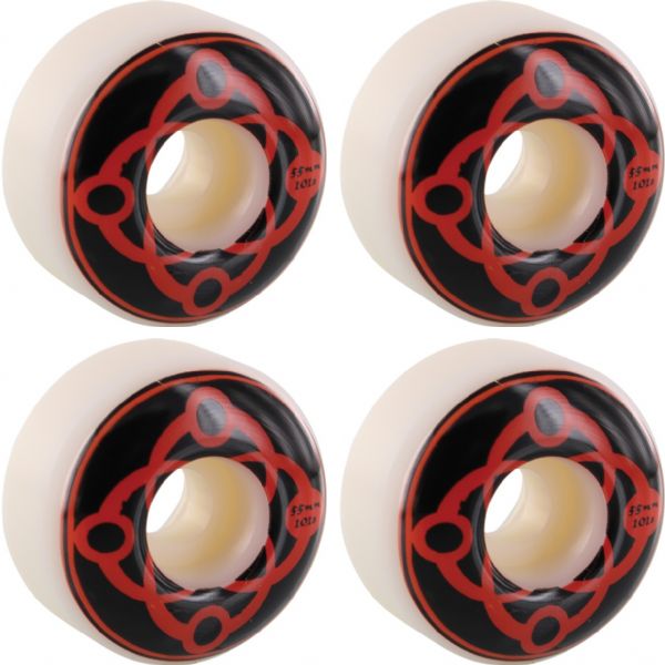 Satori Movement Big Link White / Black / Red Skateboard Wheels - 55mm 101a (Set of 4)