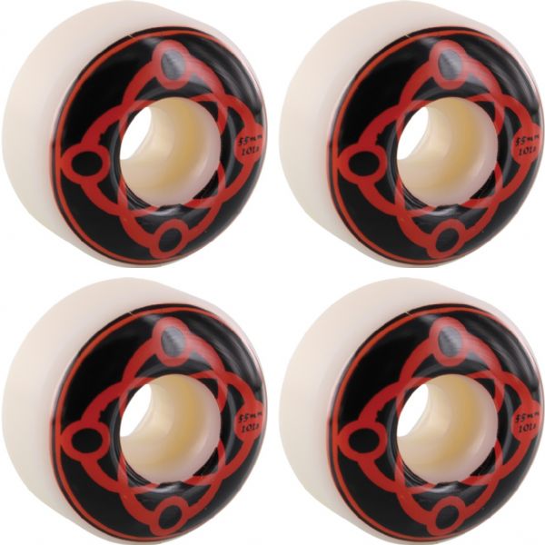 Satori Movement Big Link White / Black / Red Skateboard Wheels - 55mm 101a (Set of 4)