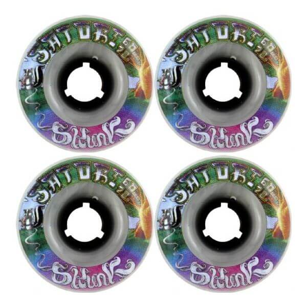 Satori Movement Goo Ball Skunk Clear White Skateboard Wheels - 60mm 78a (Set of 4)