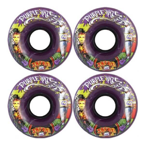 Satori Movement Goo Ball Purple Haze Clear Purple Skateboard Wheels - 62mm 78a (Set of 4)