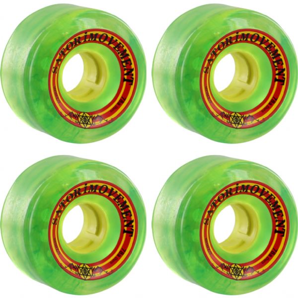 Satori Movement Goo Ball Rasta Clear Green Skateboard Wheels - 62mm 78a (Set of 4)