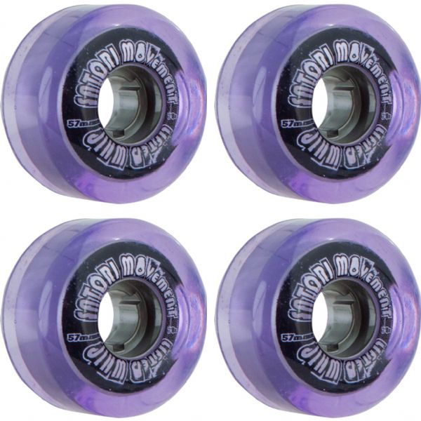 Satori Movement Lifted Whip Clear Purple Skateboard Wheels - 57mm 78a (Set of 4)