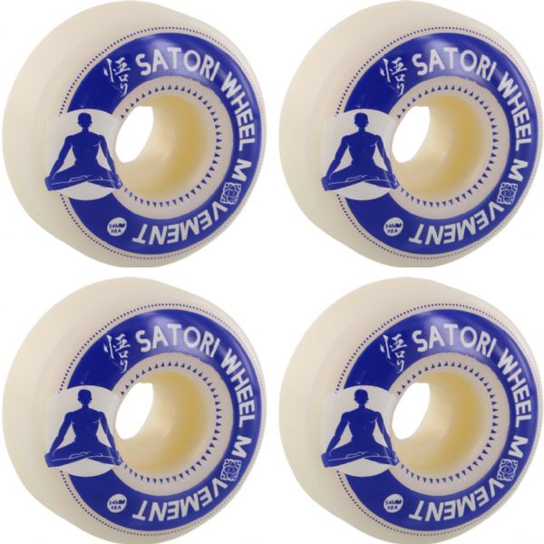 Satori Movement Meditation White / Blue Skateboard Wheels - 54mm 98a (Set of 4)