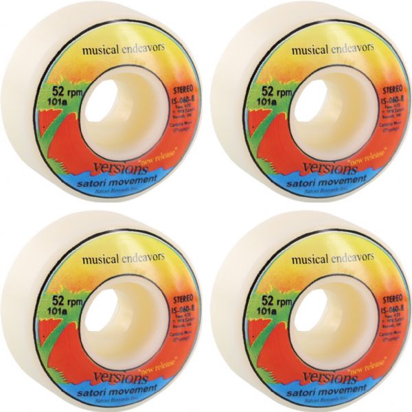 Satori Movement Vintage Versions White Skateboard Wheels - 52mm 101a (Set of 4)