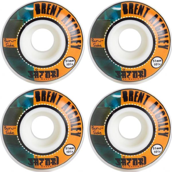 Satori Movement Brent Atchley Burnside White Skateboard Wheels - 51mm 101a (Set of 4)