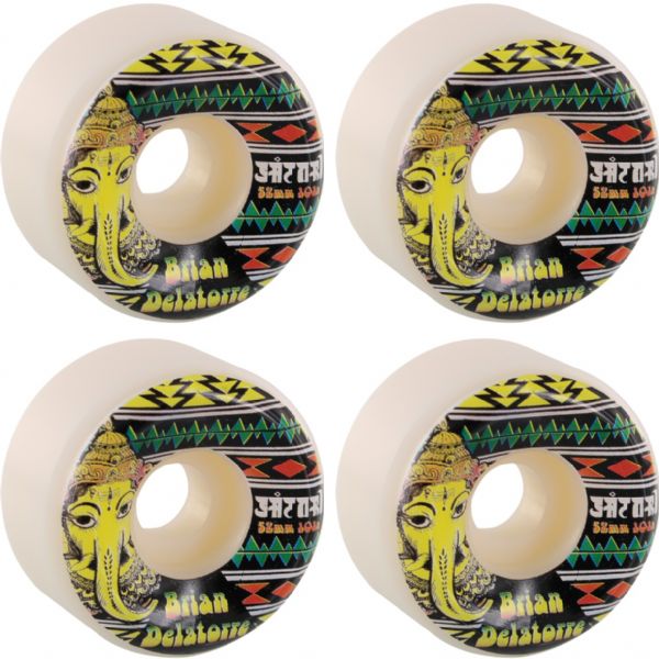 Satori Movement Brian Delatorre Ganesh White Skateboard Wheels - 52mm 101a (Set of 4)