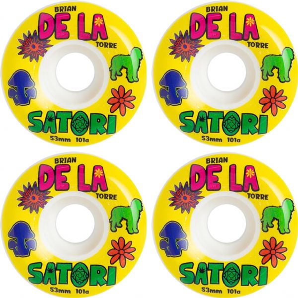 Satori Movement Brian Delatorre White Skateboard Wheels - 53mm 101a (Set of 4)