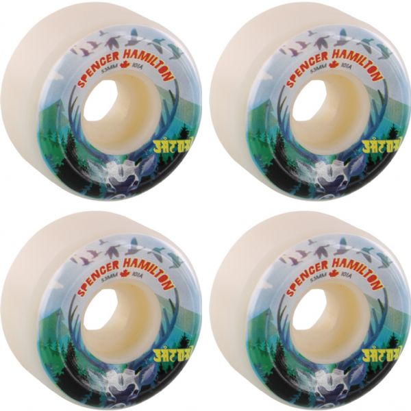 Satori Movement Spencer Hamilton Canada White Skateboard Wheels - 53mm 101a (Set of 4)