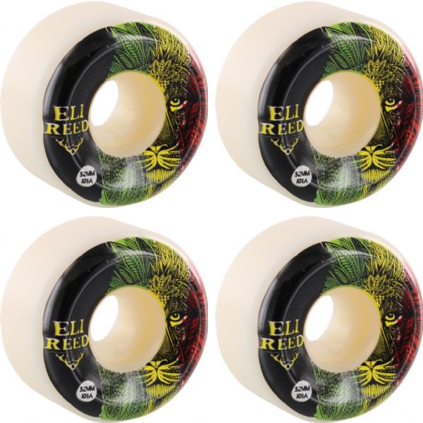 Satori Movement Eli Reed Lion Stripe White Skateboard Wheels - 52mm 101a (Set of 4)