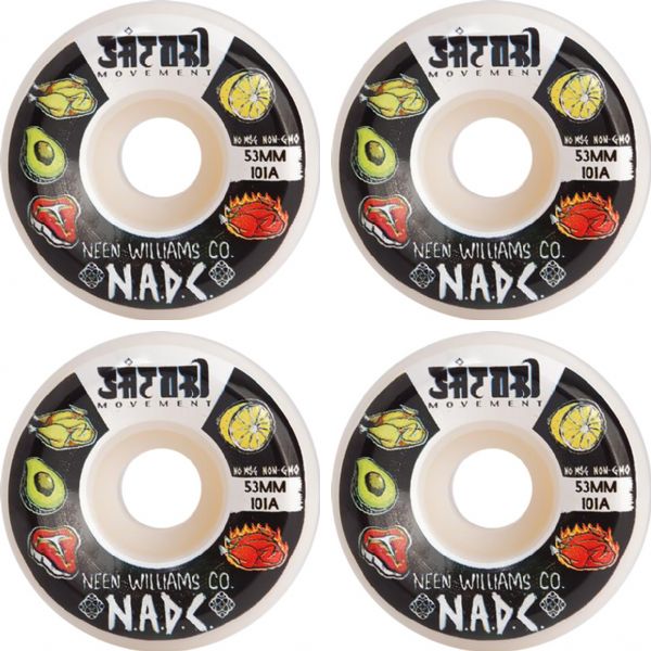 Satori Movement Neen Williams NADC White Skateboard Wheels - 53mm 101a (Set of 4)