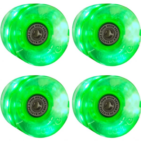 Sector 9 Lumithane Green w/ Platinum Bearings Skateboard Wheels - 58mm 78a (Set of 4)