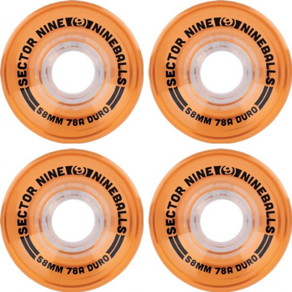 Sector 9 Nineballs Cantelope Skateboard Wheels - 58mm 78a (Set of 4)