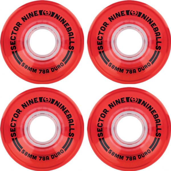 Sector 9 Nineballs Watermelon Skateboard Wheels - 58mm 78a (Set of 4)