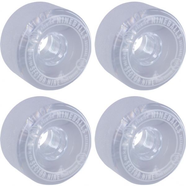 Sector 9 Nineballs Clear Smoke / White Skateboard Wheels - 64mm 78a (Set of 4)