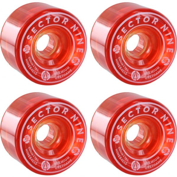 Sector 9 Nineballs Warm Red Skateboard Wheels - 65mm 78a (Set of 4)