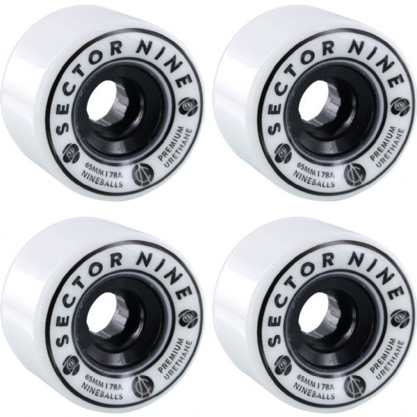 Sector 9 Nineballs White Skateboard Wheels - 65mm 78a (Set of 4)
