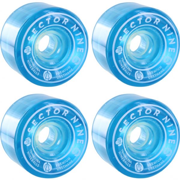 Sector 9 Nineballs Blue Skateboard Wheels - 70mm 78a (Set of 4)