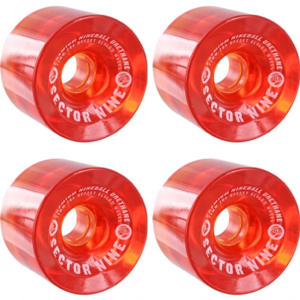 Sector 9 Nineballs Red Skateboard Wheels - 74mm 78a (Set of 4)