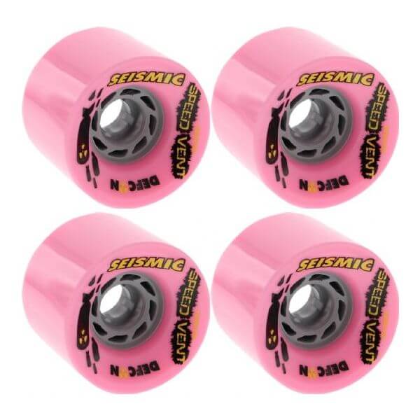 Seismic Skate Systems Speed Vent Defcon Bubblegum Skateboard Wheels - 73mm 77a (Set of 4)