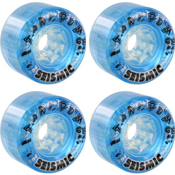 Seismic Skate Systems Tantrum Clear Blue Skateboard Wheels - 68mm 81a (Set of 4)