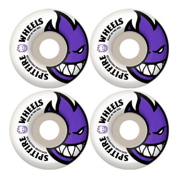 Spitfire Wheels Bighead White / Purple Skateboard Wheels - 54mm 99a (Set of 4)
