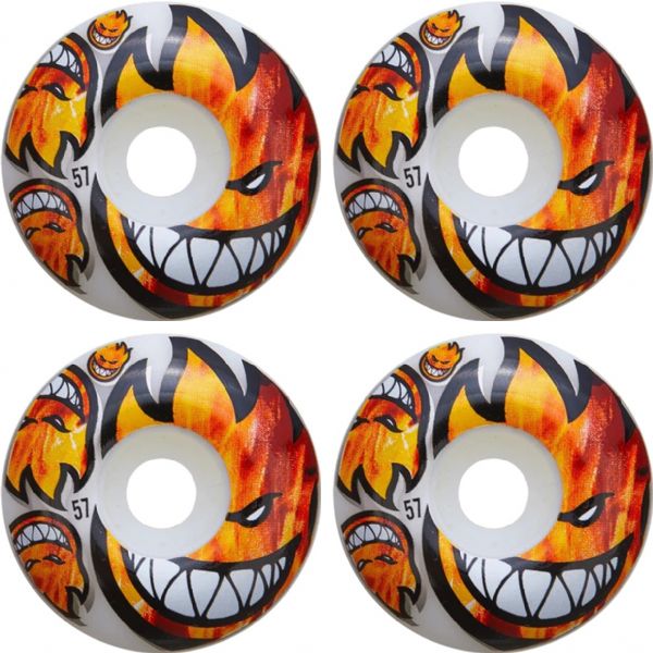 Spitfire Wheels Burn Posse White Skateboard Wheels - 57mm 99a (Set of 4)