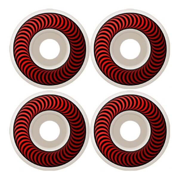 Spitfire Wheels Classics White / Red Skateboard Wheels - 51mm 99a (Set of 4)
