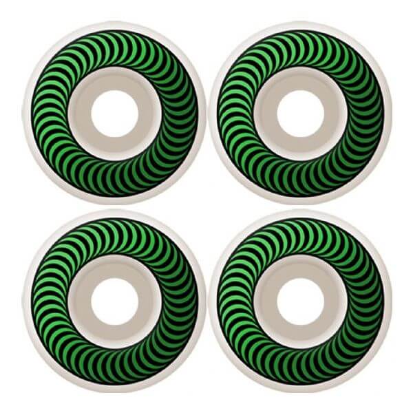 Spitfire Wheels Classics White / Green Skateboard Wheels - 52mm 99a (Set of 4)