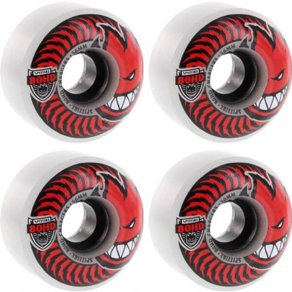 Spitfire Wheels 80HD Charger Clasic Clear / Red Skateboard Wheels - 56mm 80a (Set of 4)