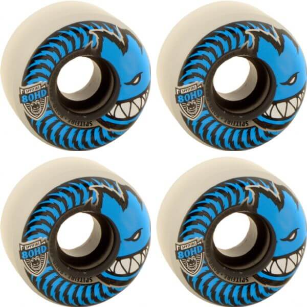 Spitfire Wheels 80HD Charger Conical Clear / Blue Skateboard Wheels - 54mm 80d (Set of 4)