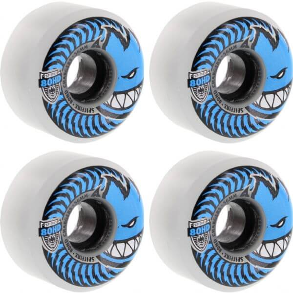 Spitfire Wheels 80HD Charger Conical Clear / Blue Skateboard Wheels - 56mm 80d (Set of 4)