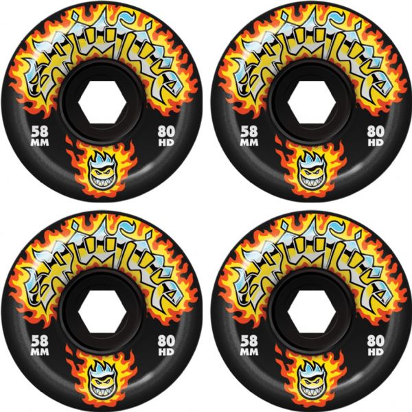Spitfire Wheels 80HD Chrome Venom Black Skateboard Wheels - 58mm 80a (Set of 4)