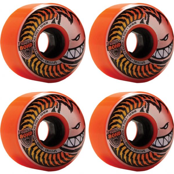 Spitfire Wheels 80HD Fade Conical Full Orange Skateboard Wheels - 58mm 80a (Set of 4)
