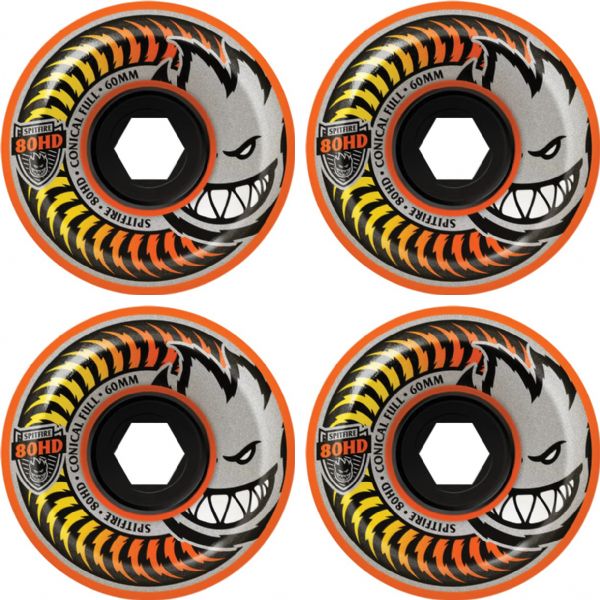 Spitfire Wheels 80HD Fade Conical Full Orange Skateboard Wheels - 60mm 80a (Set of 4)