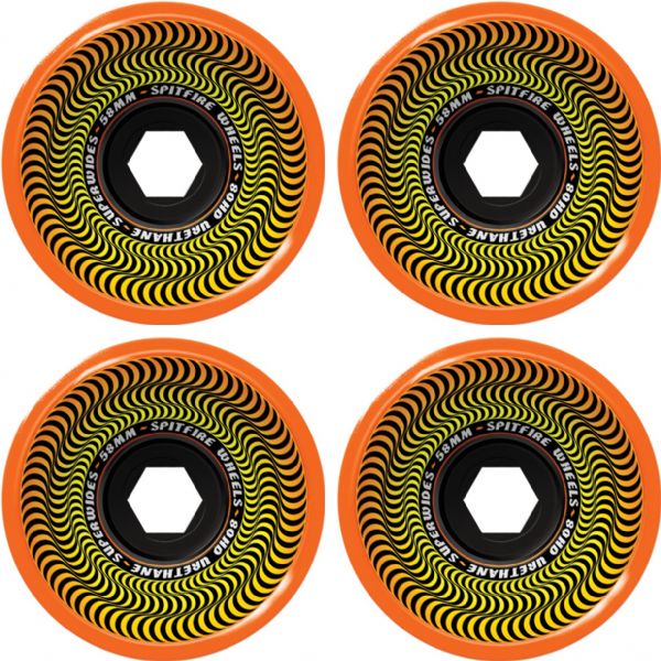 Spitfire Wheels 80HD Superwide Orange Skateboard Wheels - 58mm 80a (Set of 4)