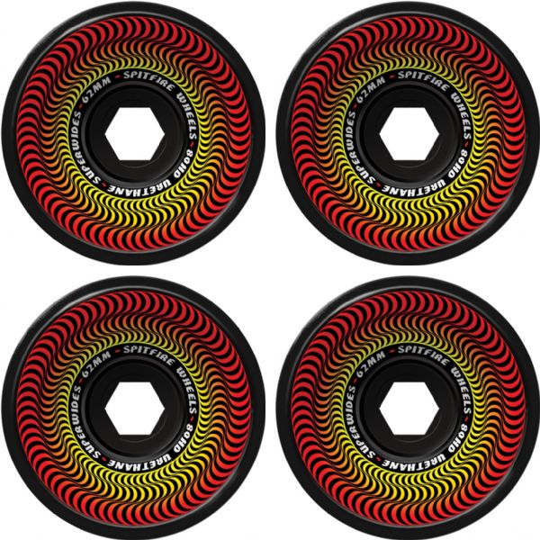 Spitfire Wheels 80HD Superwide Black Skateboard Wheels - 62mm 80a (Set of 4)