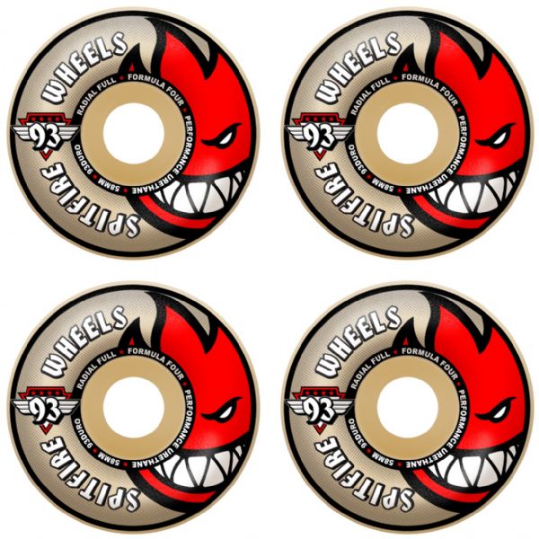 Spitfire Wheels Formula Four Radial Ful Natural Skateboard Wheels - 58mm 93a (Set of 4) Spitfire Wheels Formula Four Radial Ful Natural Skateboard Wheels - 58mm 93a (Set of 4)