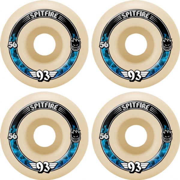Spitfire Wheels Formula Four Radial Natural Skateboard Wheels - 56mm 93a (Set of 4)