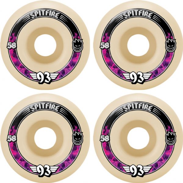 Spitfire Wheels Formula Four Radial Natural Skateboard Wheels - 58mm 93a (Set of 4)