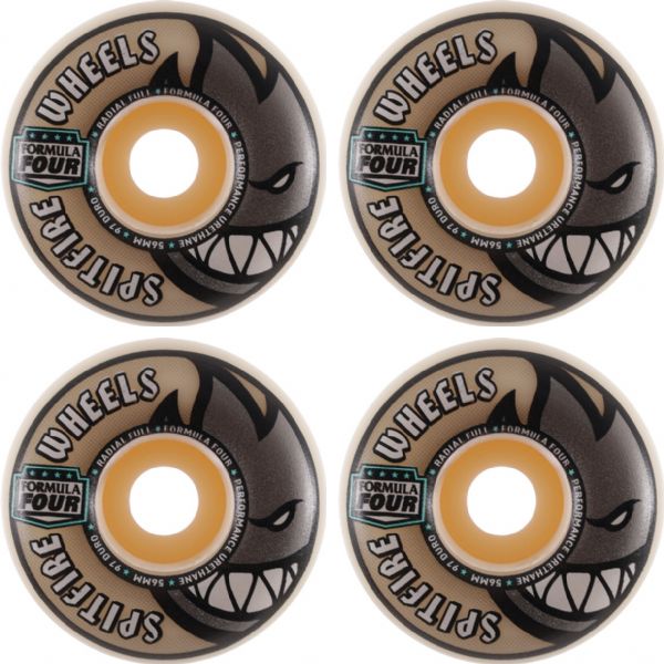 Spitfire Wheels Formula Four Radial Full Natural Skateboard Wheels - 56mm 97a (Set of 4)