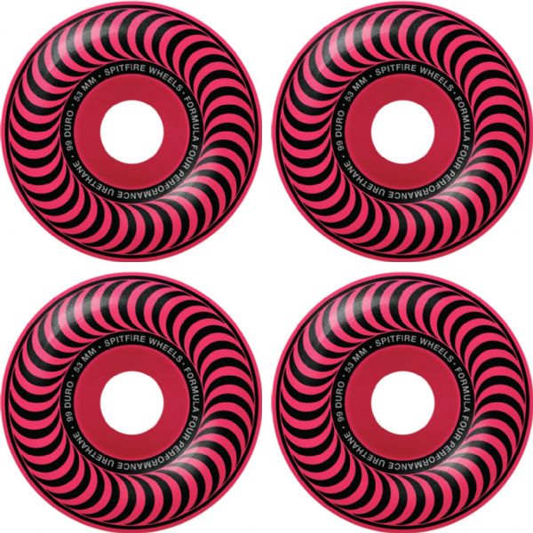 Spitfire Wheels Formula Four Classic Pink Skateboard Wheels - 53mm 99a (Set of 4)