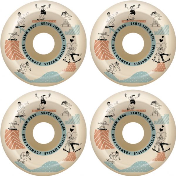 Spitfire Wheels Formula Four Conical Full SLAG Sessions Natural Skateboard Wheels - 52mm 99a (Set of 4)