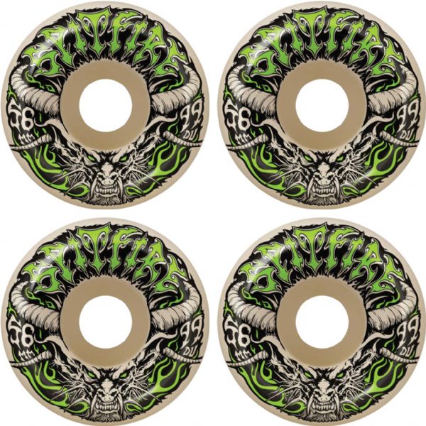 Spitfire Wheels Formula Four Conical Full Demon Redux Natural Skateboard Wheels - 56mm 99a (Set of 4) Spitfire Wheels Formula Four Conical Full Demon Redux Natural Skateboard Wheels - 56mm 99a (Set of 4)