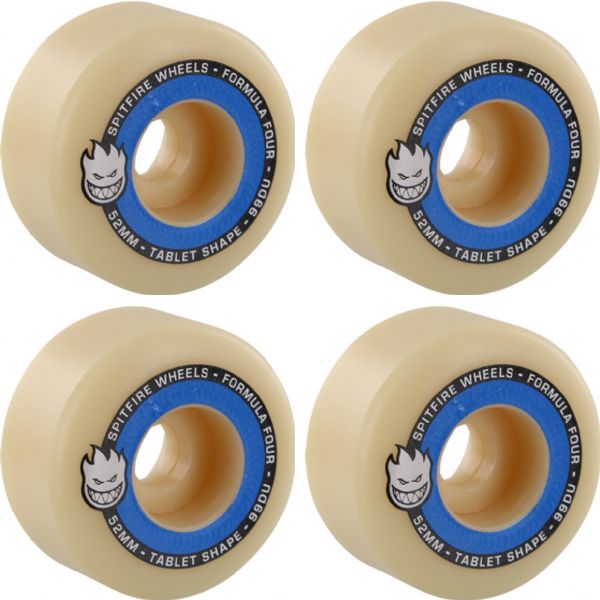 Spitfire Wheels Formula Four Tablets Natural / Blue Skateboard Wheels - 52mm 99a (Set of 4)