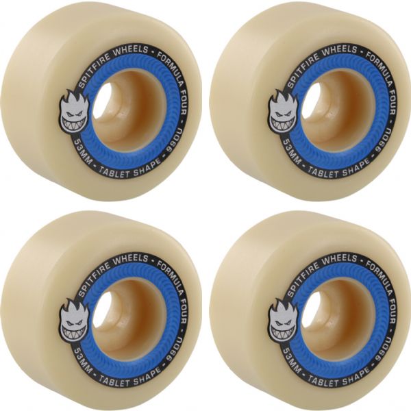 Spitfire Wheels Formula Four Tablets Natural / Blue Skateboard Wheels - 53mm 99a (Set of 4)