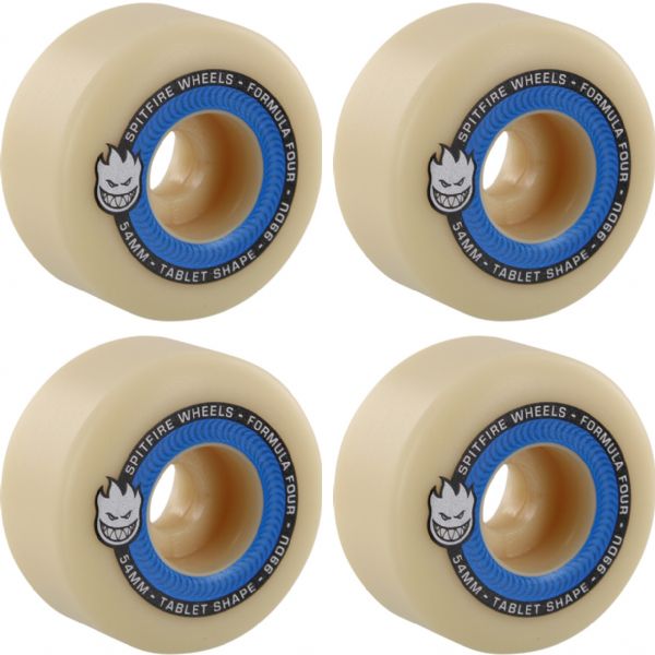 Spitfire Wheels Formula Four Tablets Natural / Blue Skateboard Wheels - 54mm 99a (Set of 4)